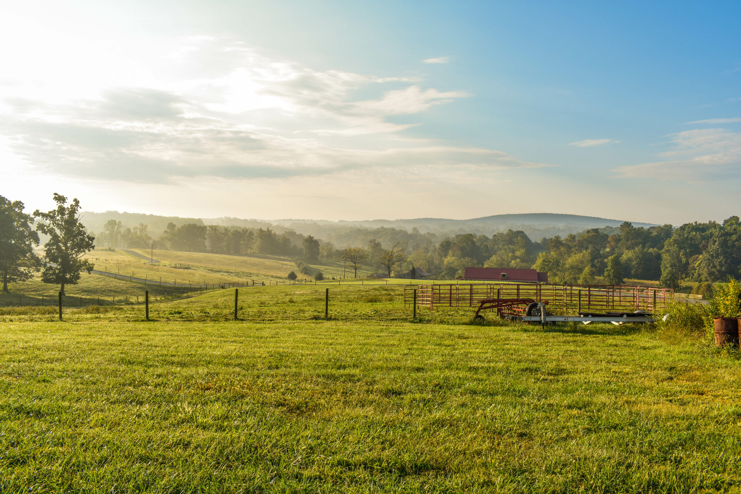 Open farm field and tree line near Smith Mountain Lake, Virginia